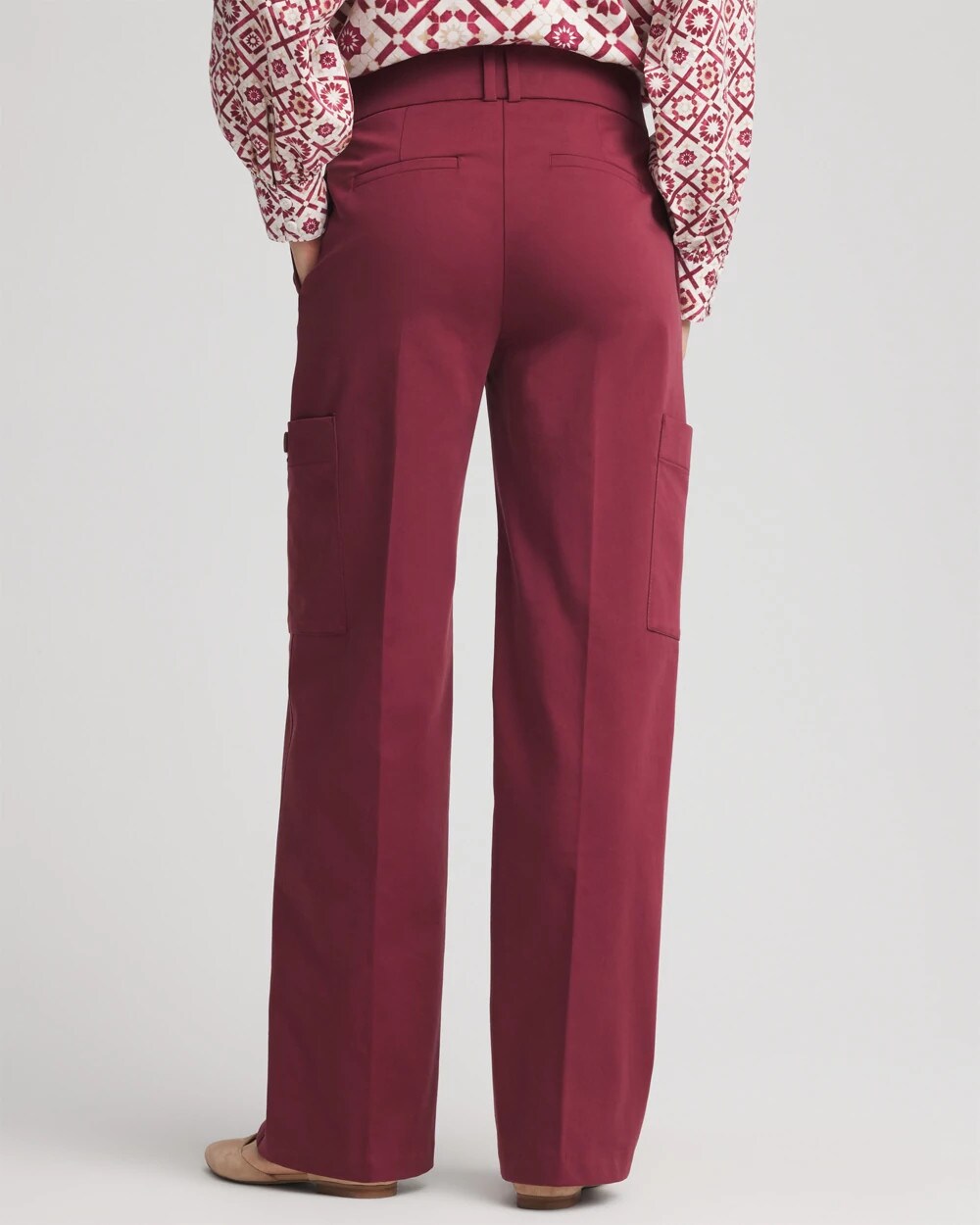 Chico's Sateen Cargo Pants BLACKCURRANT