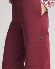 Chico's Sateen Cargo Pants BLACKCURRANT