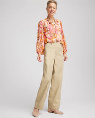 Chico's Utility Twill Straight Leg Pants WILD TRUFFLE