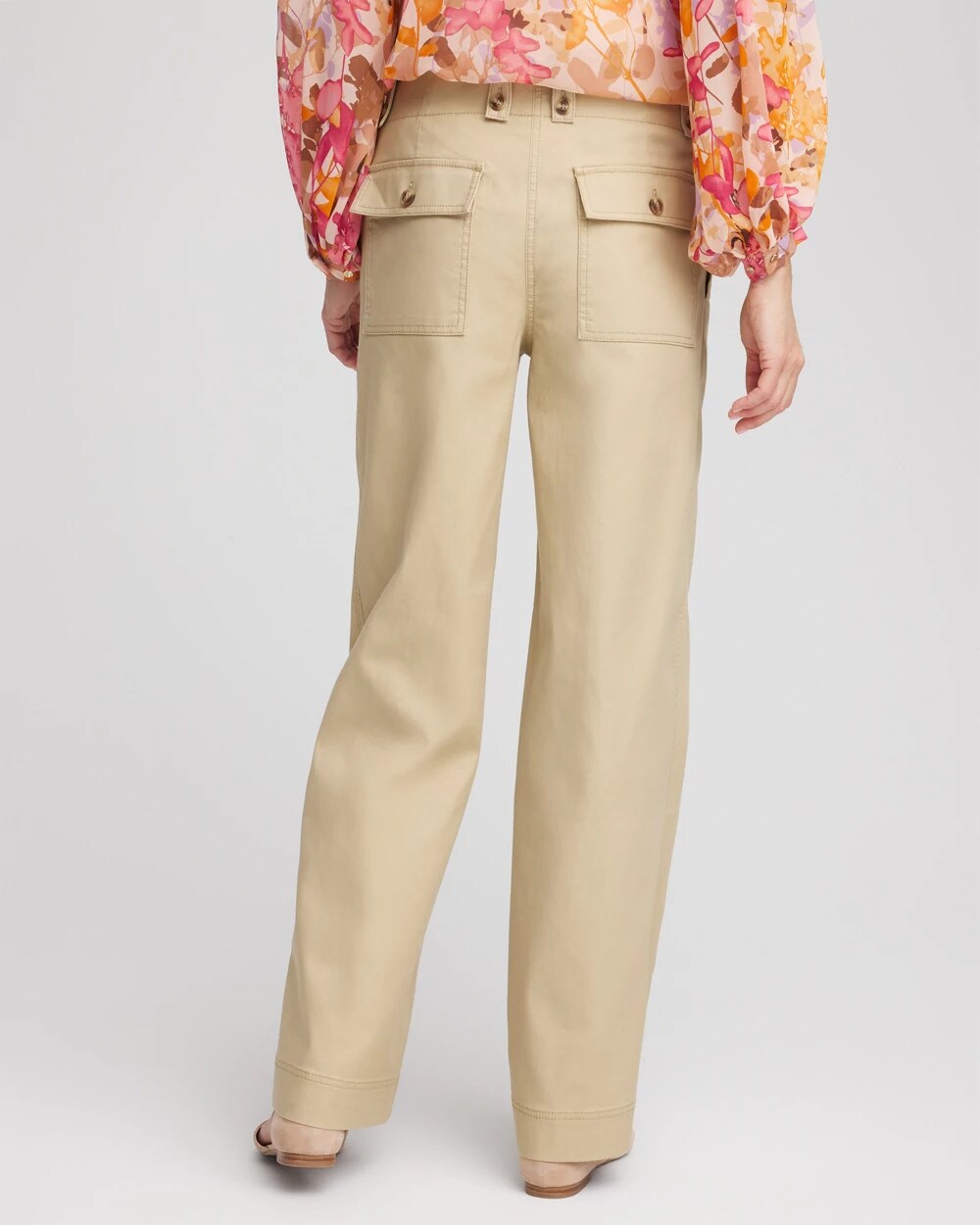 Chico's Utility Twill Straight Leg Pants WILD TRUFFLE