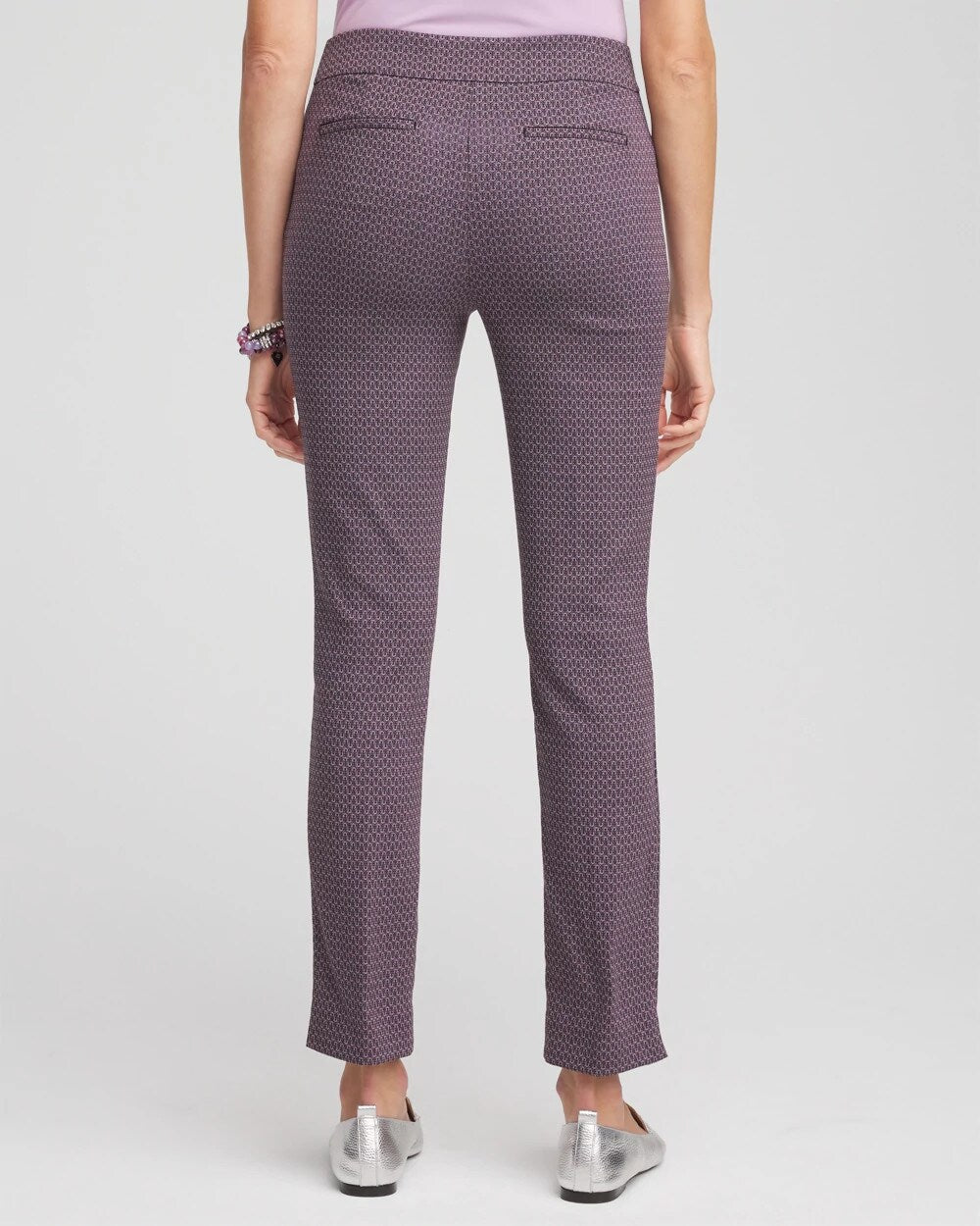 Chico's Brigitte Geo Slim Ankle Pants SWEET BERRY