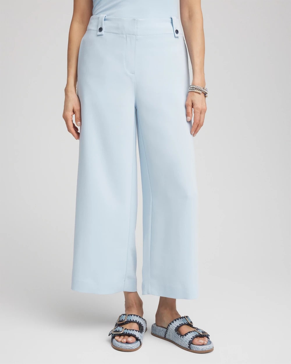 Chico's Crepe Wide-Leg Culotte Pants CRYSTAL SPRINGS