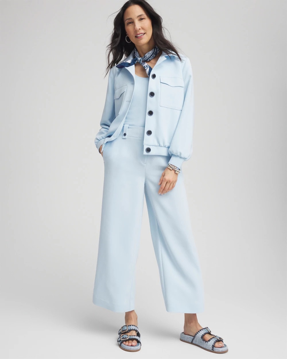 Chico's Crepe Wide-Leg Culotte Pants CRYSTAL SPRINGS