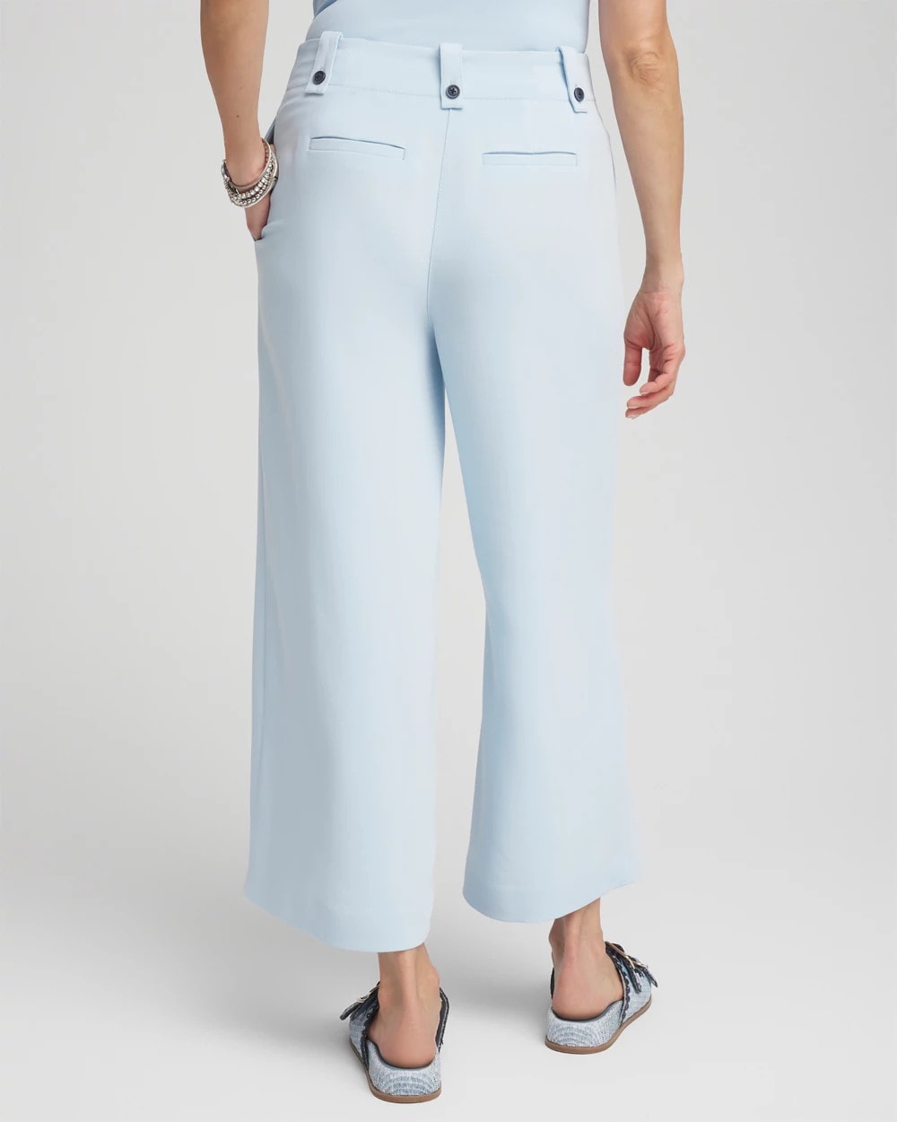 Chico's Crepe Wide-Leg Culotte Pants CRYSTAL SPRINGS