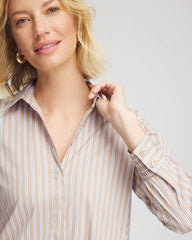 Chico's Vanilla Chai Striped Shirtdress VANILLA CHAI
