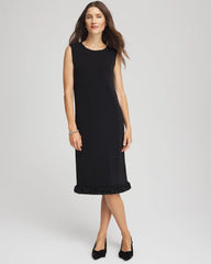 Chico's Travelers™ Fringe Hem Tank Dress TRAVELERS BLACK
