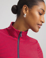 Chico's Zenergy® UPF Knit Stripe Half-Zip Dress RED GLOW