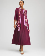Chico's Seamed Crepe Maxi Dress DEEP CHIANTI