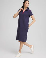 Chico's Zenergy® UPF Knit Half-Zip Dress PASSPORT BLUE