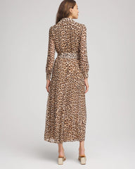 Chico's Cheetah-Print Godet Dress BRIAR BROWN