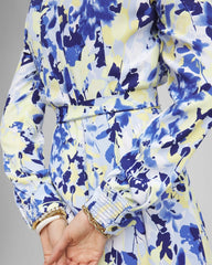 Chico's Floral Midi Shirtdress BLUE CASA