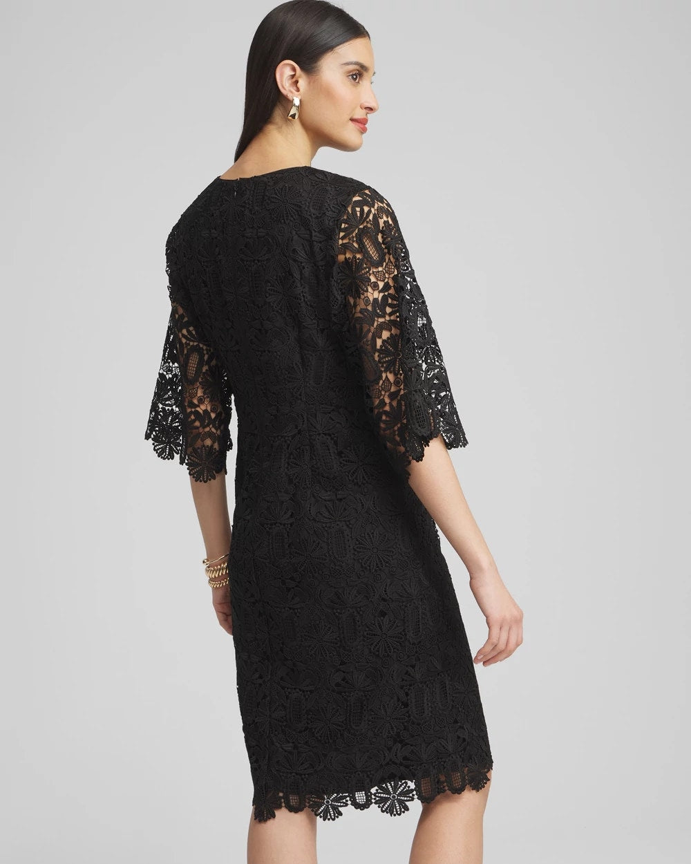 Chico's Lace Shift Dress BLACK