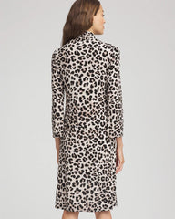Chico's Travelers™ Animal-Print Mockneck Midi Dress DEEP TAUPE