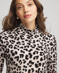Chico's Travelers™ Animal-Print Mockneck Midi Dress DEEP TAUPE