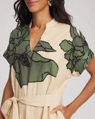 Chico's Printed Cotton-Voile Popover Midi Dress SANDSTONE