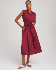 Chico's Smocked-Waist Shirtdress RUSSET RED