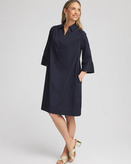 Chico's Cotton-Blend Popover Dress CLASSIC NAVY