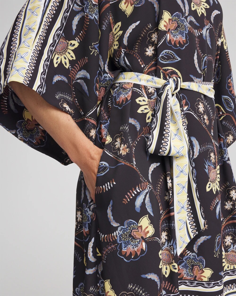 Chico's Georgette Boatneck Kaftan Dress ECRU