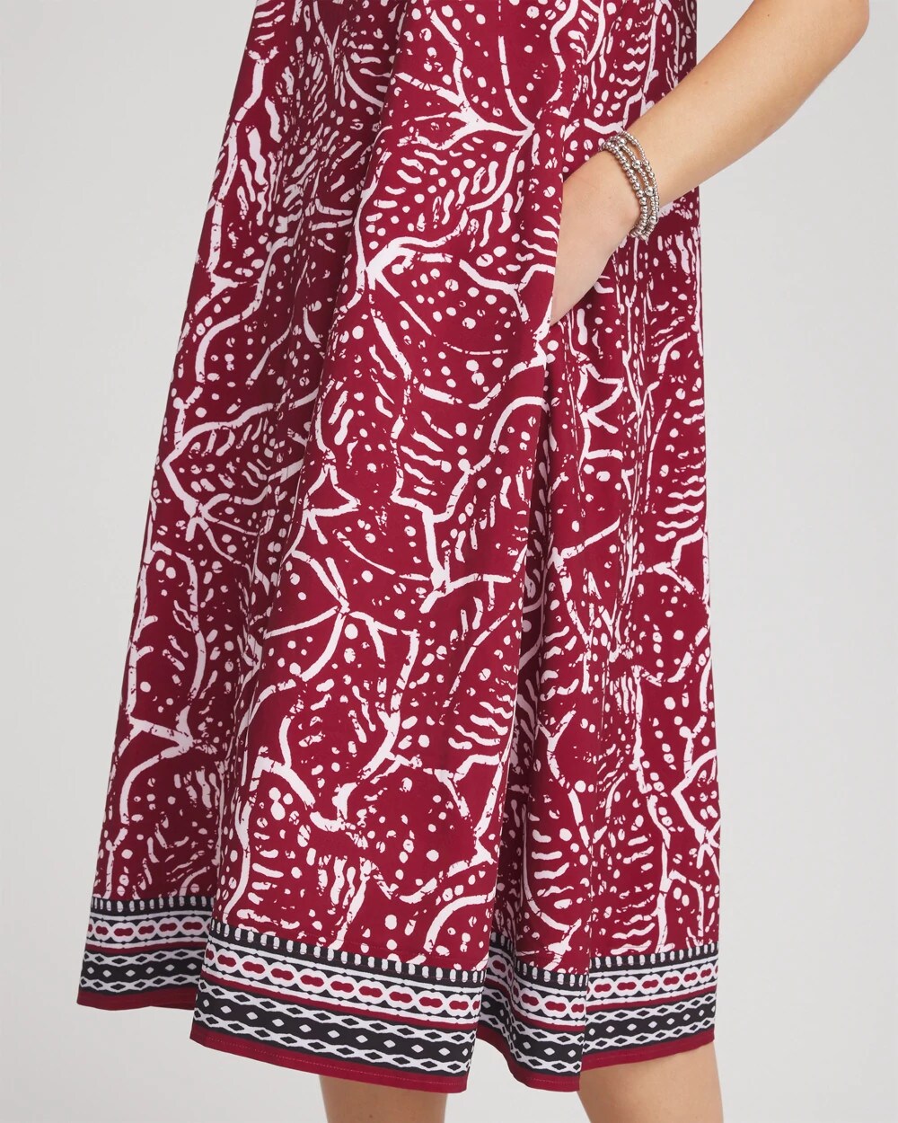 Chico's Zenergy® UPF Printed Midi Sports Dress RUSSET RED