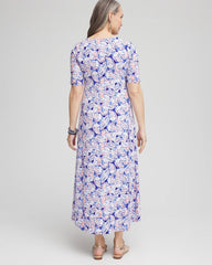 Chico's Ruched Jersey Midi Dress SEAFARING BLUE