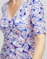 Chico's Ruched Jersey Midi Dress SEAFARING BLUE