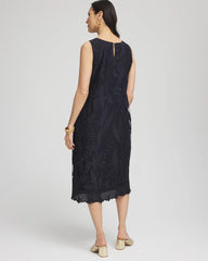 Chico's Travelers™ Mesh Appliqué Midi Dress TRAVELERS INDIA INK