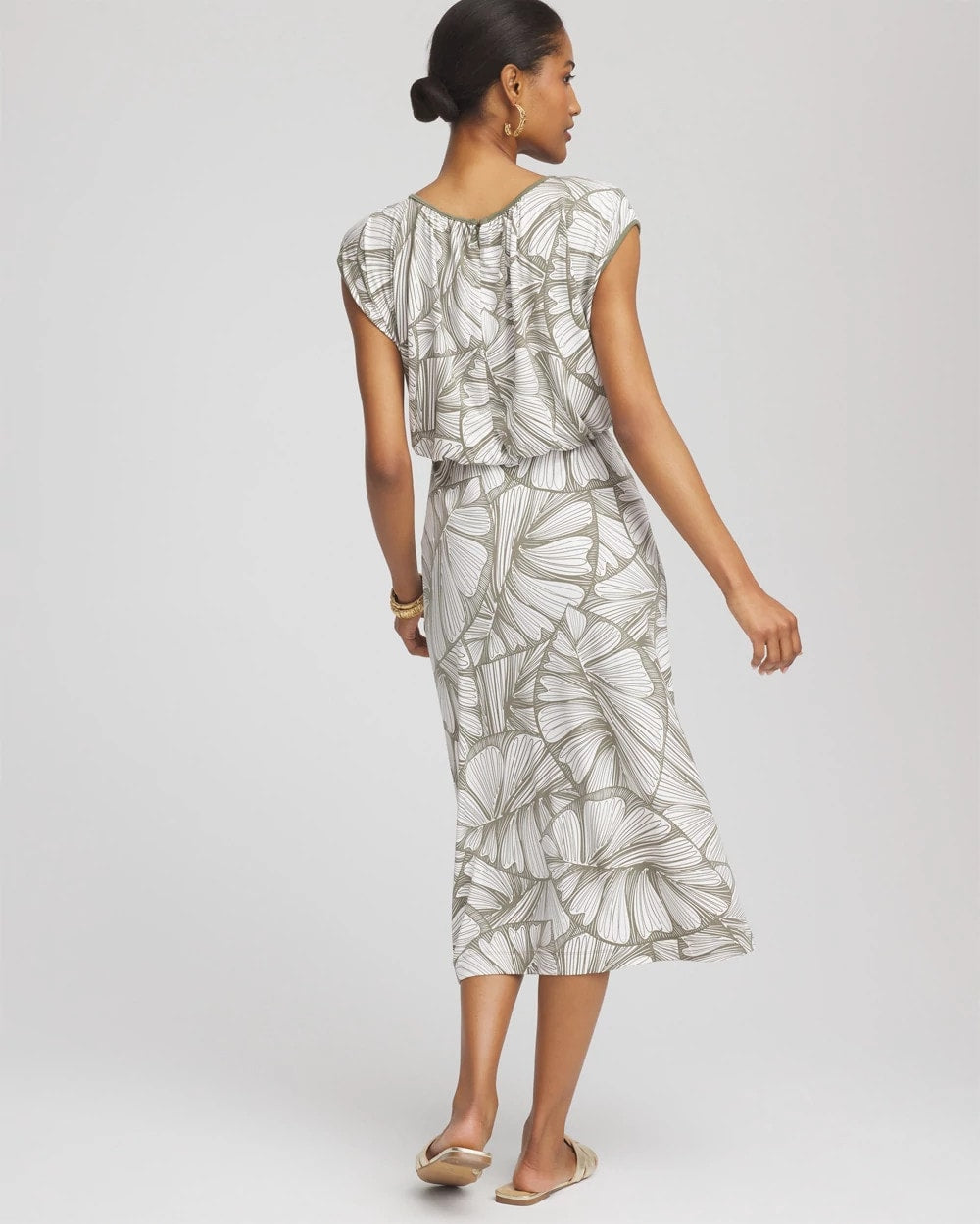 Chico's Travelers™ Knit Jersey Day Dress DUSTY OLIVE
