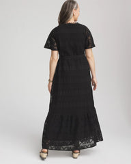 Chico's Crochet-Lace Maxi Dress BLACK