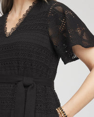 Chico's Crochet-Lace Maxi Dress BLACK