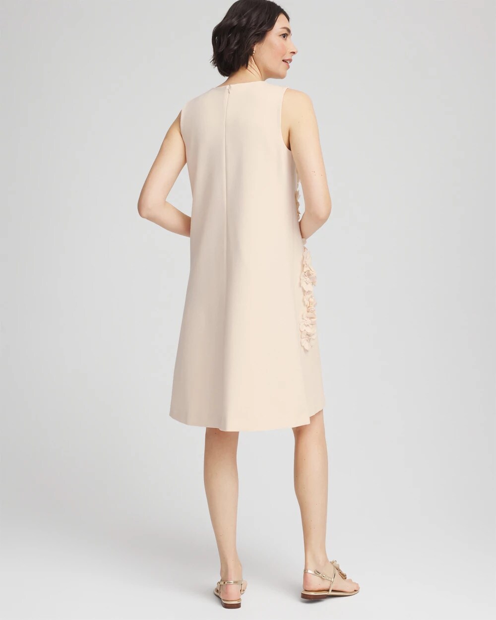 Chico's Appliqué Ponte Knit Dress ENGLISH CREAM