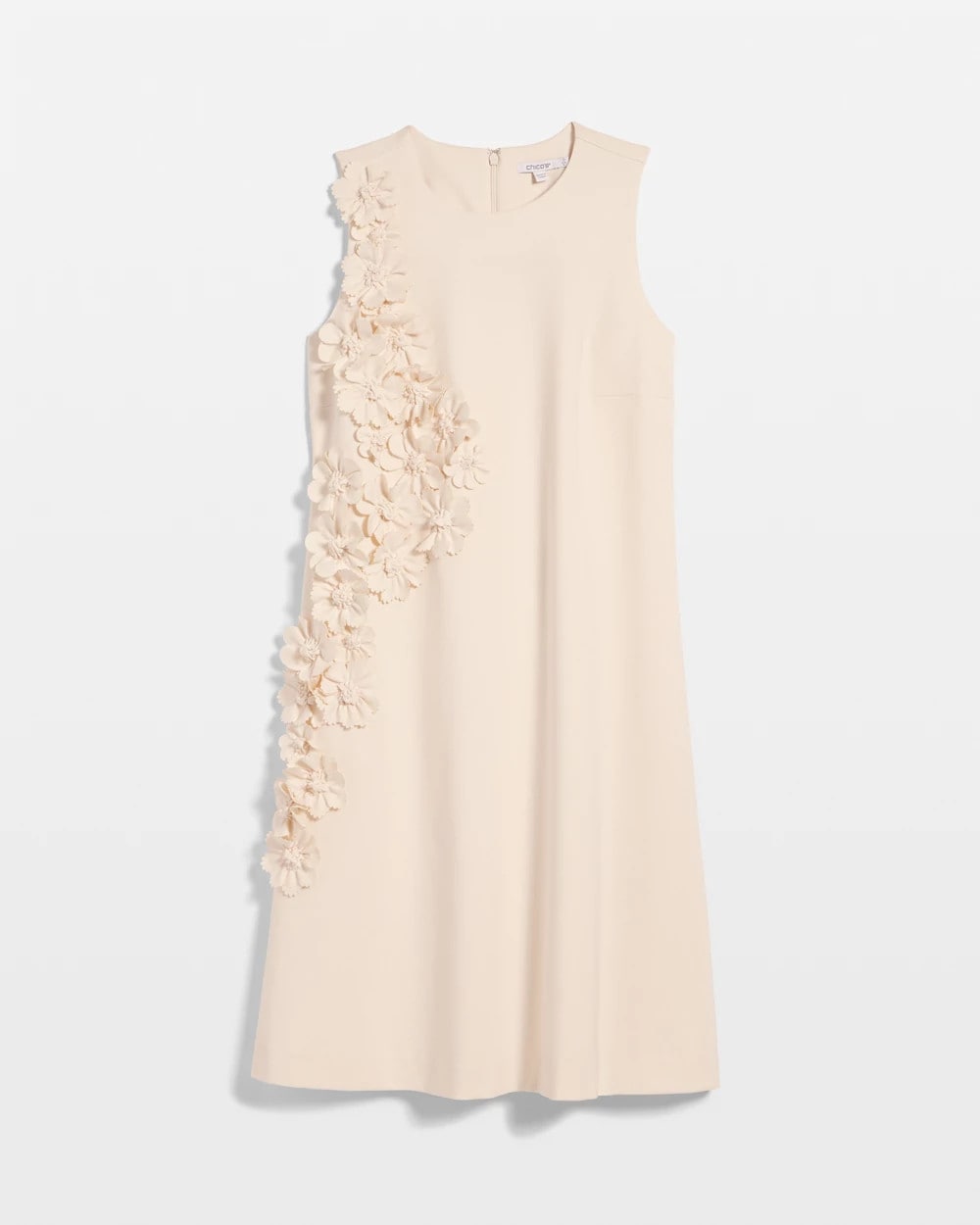 Chico's Appliqué Ponte Knit Dress ENGLISH CREAM