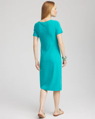 Chico's Twist Tie-Front Dress SEASPRAY