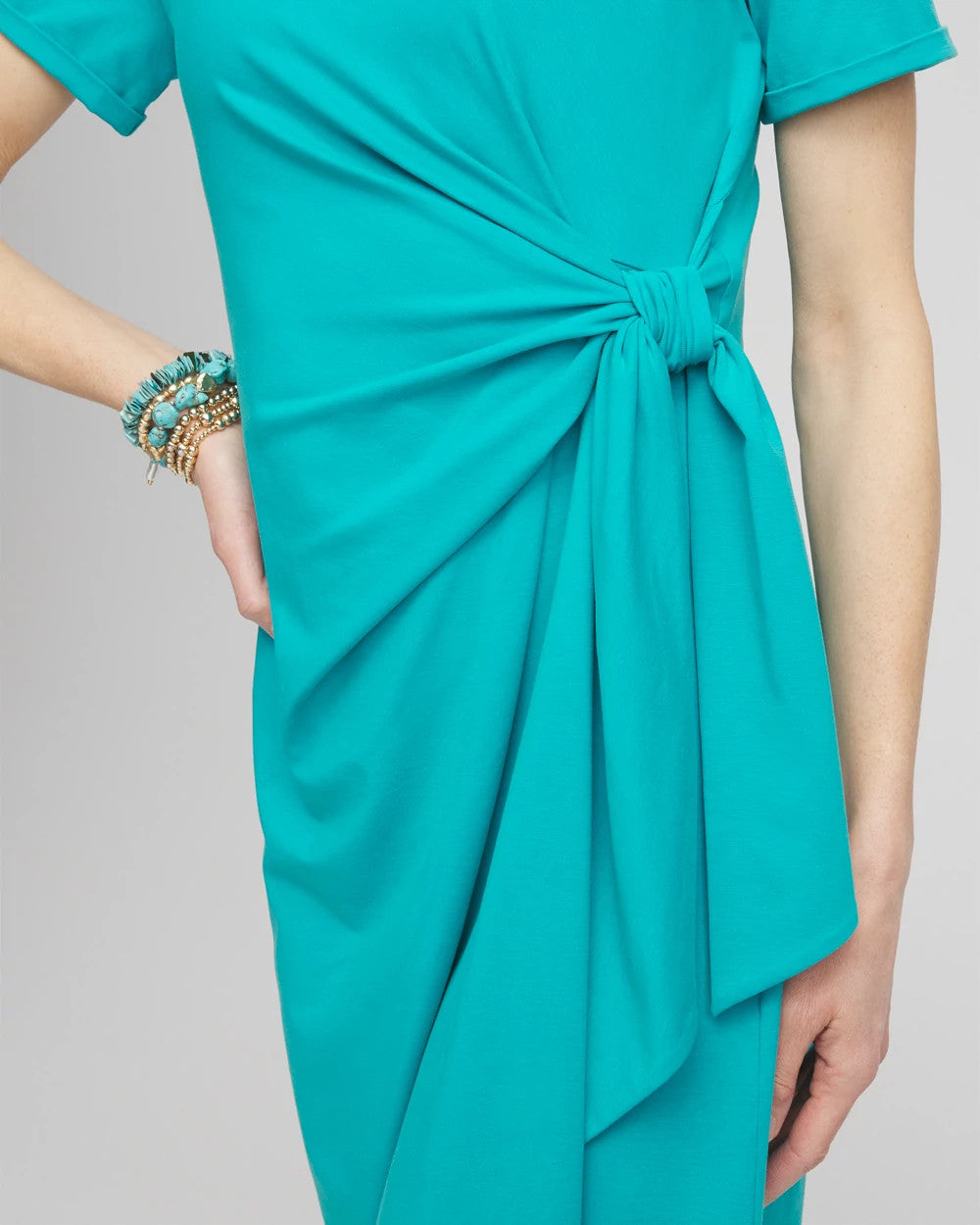 Chico's Twist Tie-Front Dress SEASPRAY