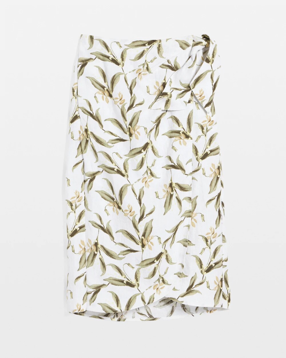 Chico's Linen Midi Wrap Skirt ALABASTER