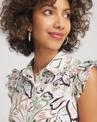 Chico's Zenergy® UPF Knit Floral Polo Dress TIBET TAUPE