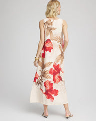 Chico's Floral Tank Linen Maxi Dress MULTI