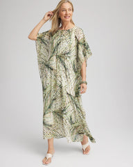 Chico's Crinkle-Chiffon Kaftan Dress ECRU