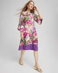 Chico's Island Angel-Sleeve Boat Neck Dress ECRU