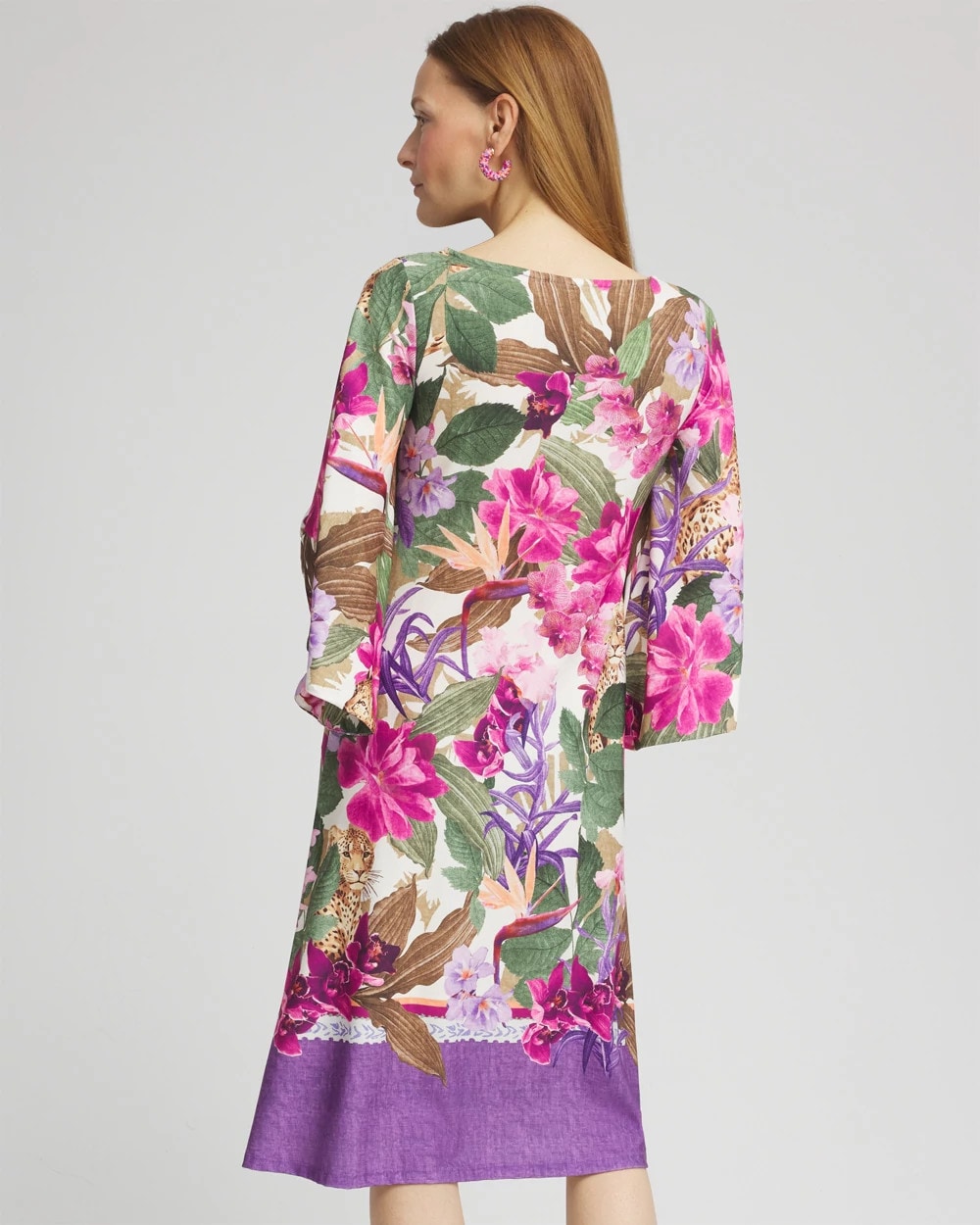 Chico's Island Angel-Sleeve Boat Neck Dress ECRU