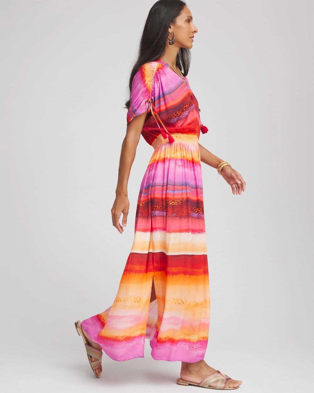 Chico's Rio Sunset Maxi Dress RED GLOW