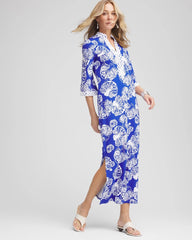 Chico's Shell Story Maxi Dress RICH COBALT