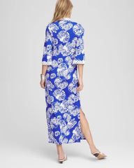 Chico's Shell Story Maxi Dress RICH COBALT