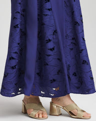 Chico's Godet Maxi Eyelet Skirt BLUE CASA