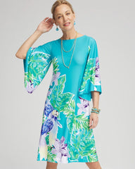 Chico's Angel-Sleeve Boat Neck Dress SEASPRAY
