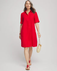 Chico's Linen Shirtdress RED GLOW