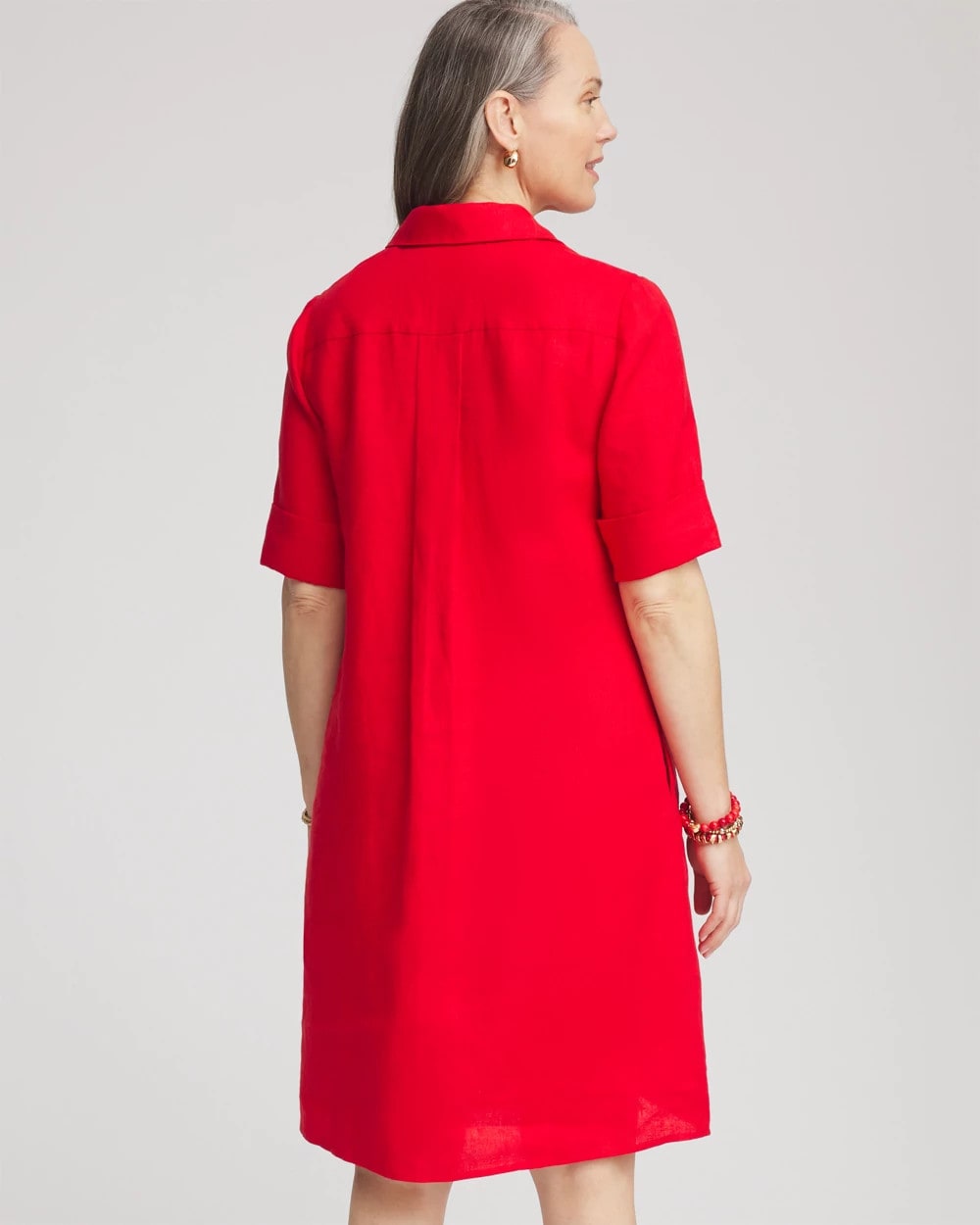 Chico's Linen Shirtdress RED GLOW