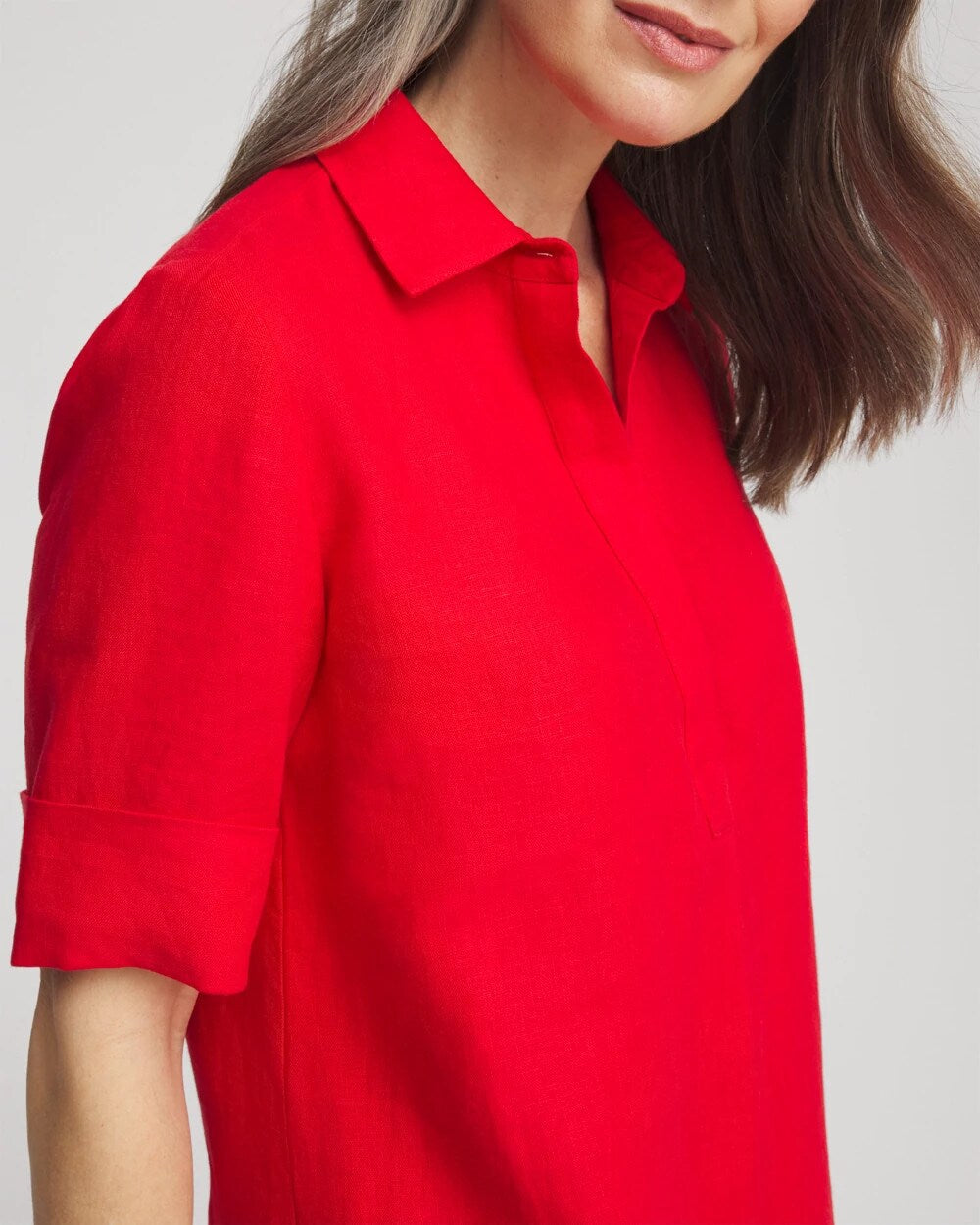 Chico's Linen Shirtdress RED GLOW
