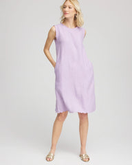 Chico's Sleeveless Scalloped Trim Dress GENTLE LAVENDER