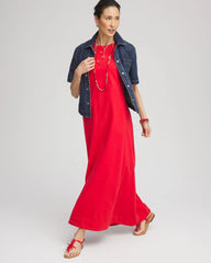 Chico's Sleeveless Midi Tank Dress RED GLOW