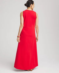 Chico's Sleeveless Midi Tank Dress RED GLOW